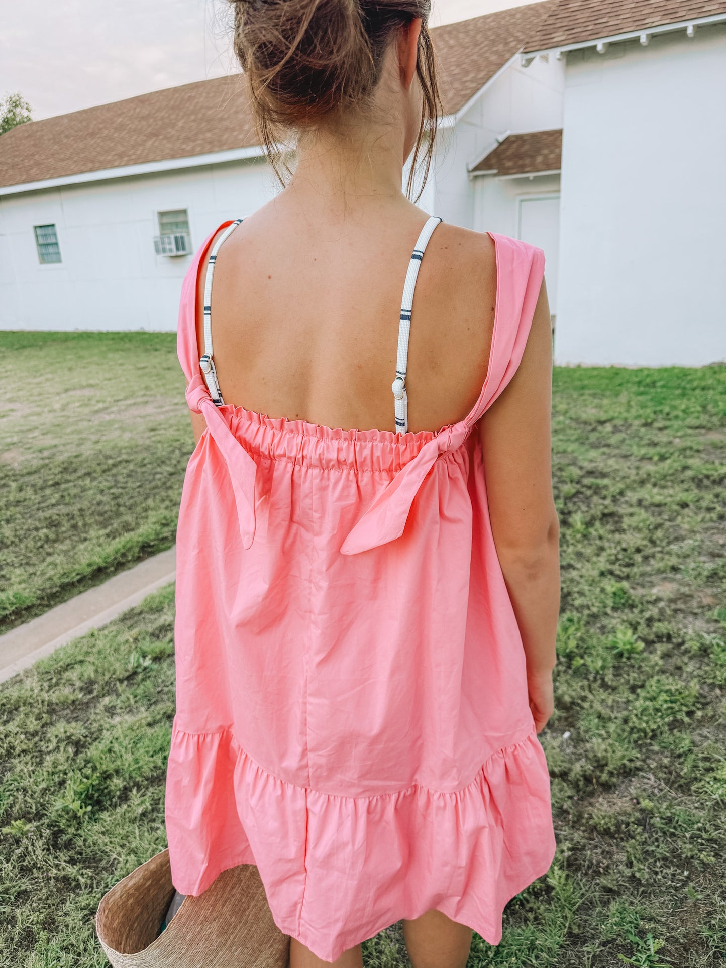 Poolside Pink Mini Dress (100% Cotton)