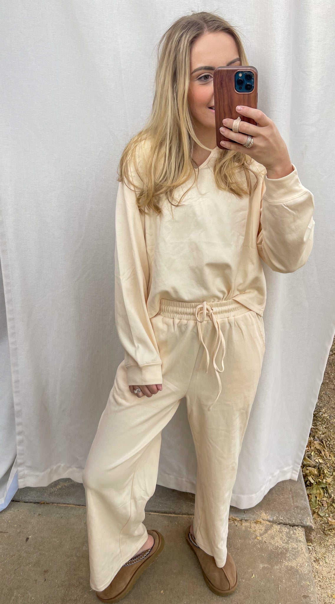 Neutral Peach Sweatshirt and Pants Set