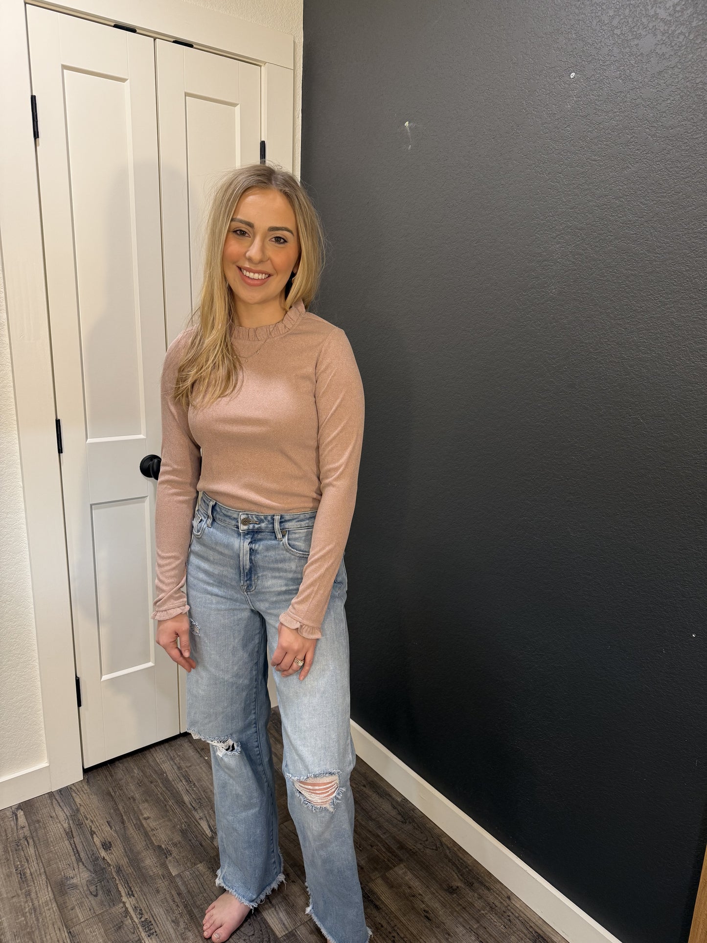 Adalyn Knit Ruffle Top