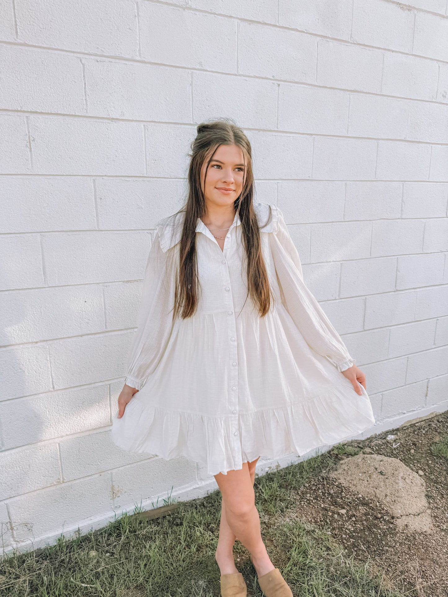 Peterpan Button Front Dress
