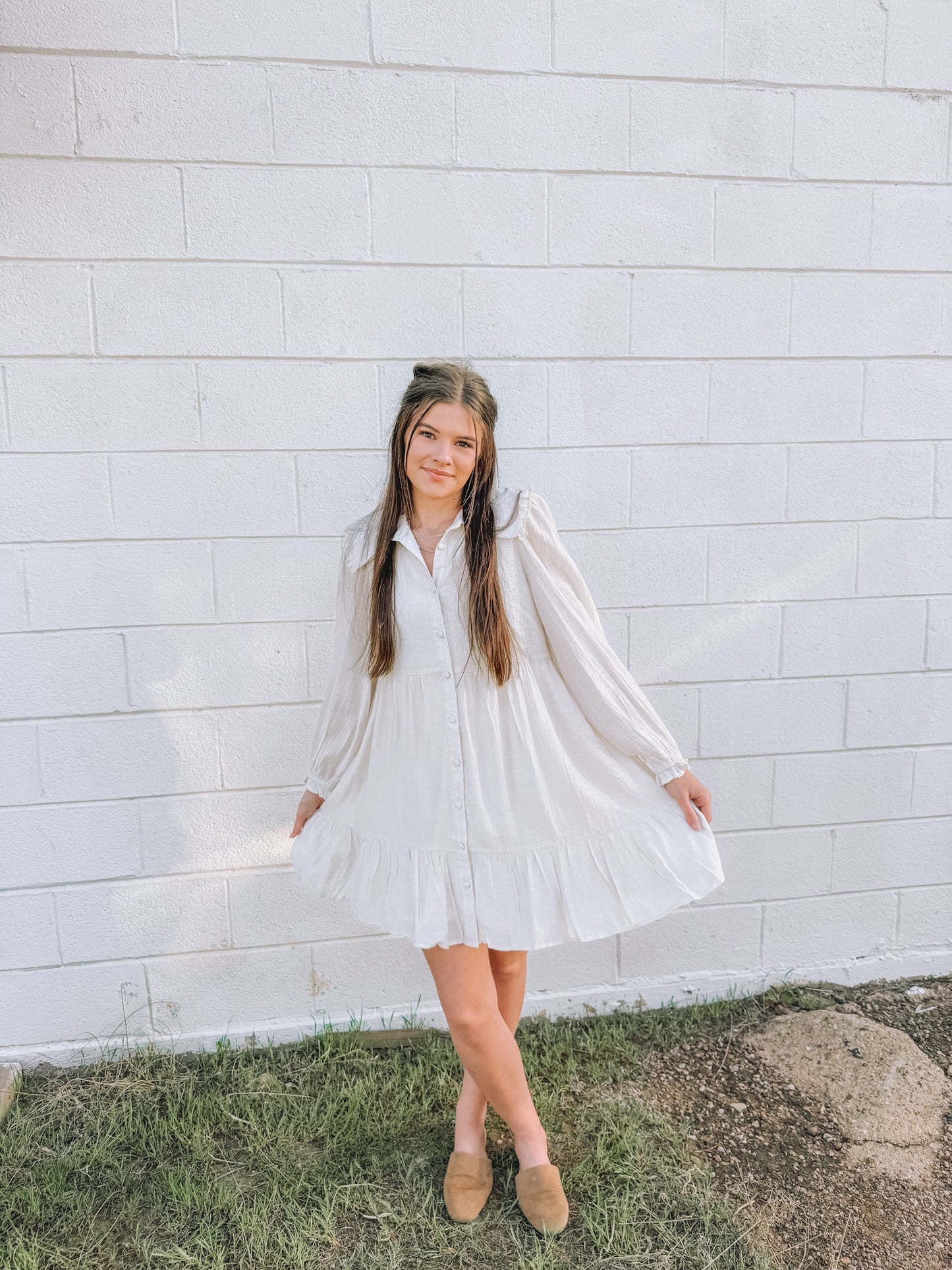 Peterpan Button Front Dress