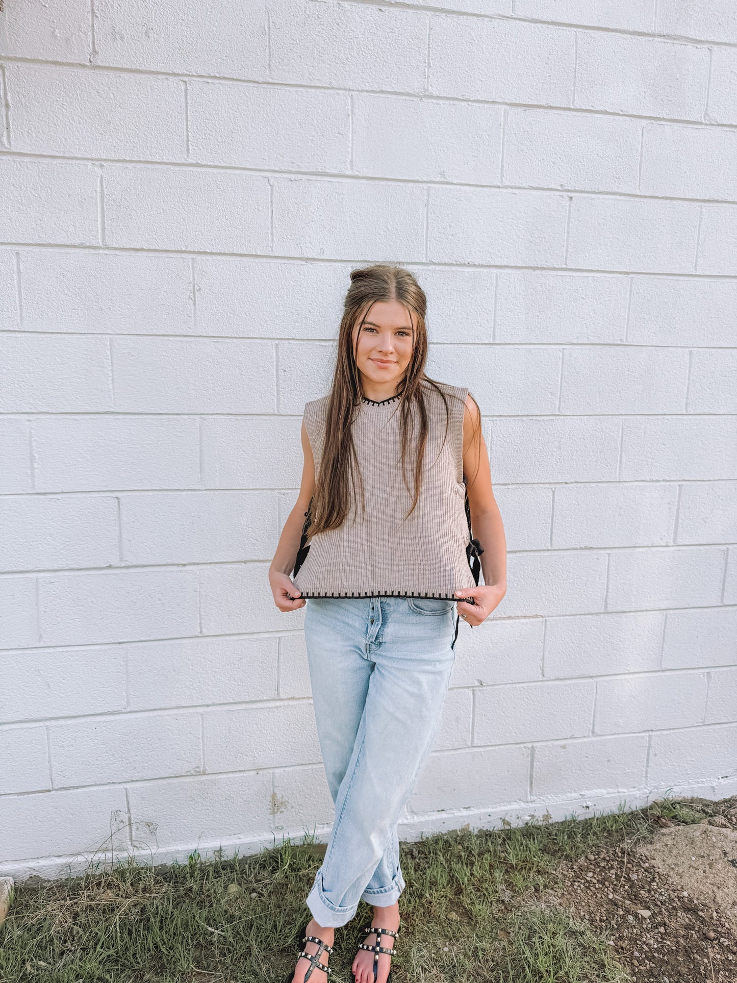 Everly Mock Neck Sleeveless Sweater