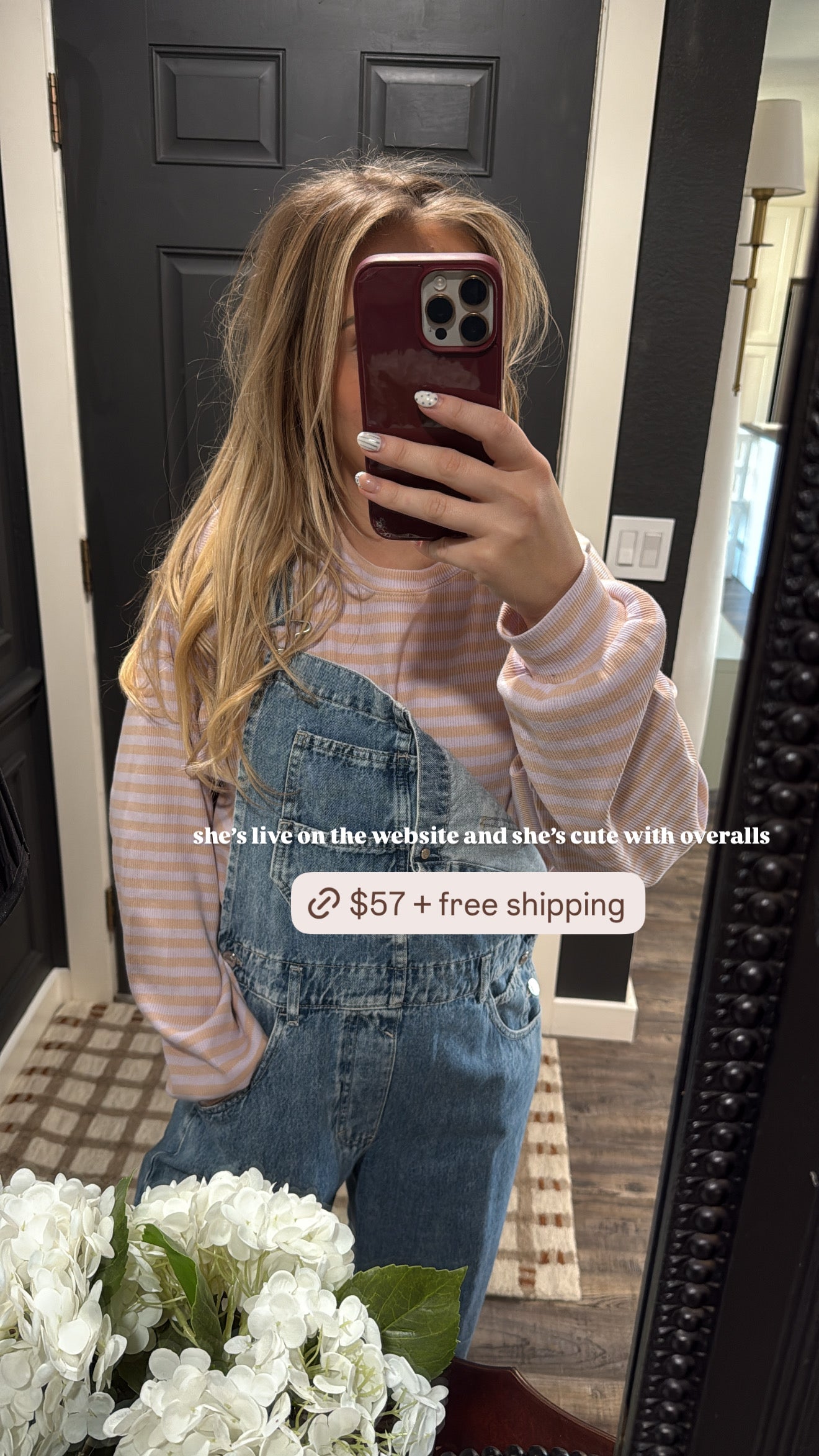 Lilac Peach Ribbed Crew Neck